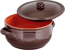 Coli PR07-20 Casseruola Terracotta 2 Manici Alto con Coperchio cm 20 Bruna