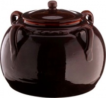 Coli PR20-30 Pentola Fagioliera in Terracotta cm 30 con Coperchio 4 Manici Bruna