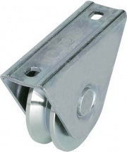Combi Arialdo 5577d5623 Ruota Cancello a Saldare Gola V 412 Zincata Supporto a Cavallotto mm 80