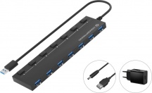 Conceptronic HUBBIES19BP HUB USB 7 Porte USB 3.0 HUB Alimentato