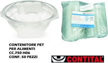 Contital N060750 Contenitore Plastica con C cc 750 Set 50 pezzi h06