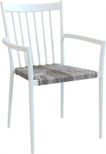 VivaGarden AT804155-BIAN Sedia per Esterni Impilabile 55x57x86 cm BiancoGrigio Martinica