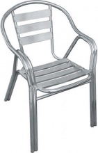 VivaGarden CT804511 Sedia per Esterni Impilabile in Alluminio 55x60x79h cm
