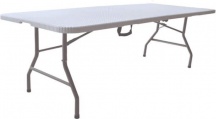 VivaGarden CT804539 Tavolo Pieghevole da Esterno Plastica e Acciaio 240x76x74 cm Bianco