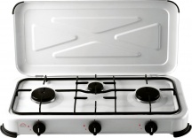 DCG EKP 2423 Fornello a gas portatile Campeggio 3 fuochi con coperchio