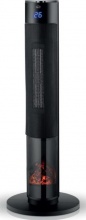 DCG PTC2011 Termoventilatore Ceramico a Torre Stufa Elettrica 2000 W Fiamma Nero