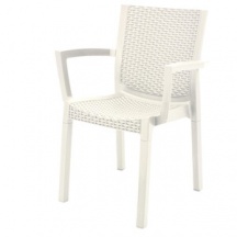 Dimaplast2000 12010008 Sedia per Esterni Impilabile 55x52x83 cm Bianco PANAREA CONFORT