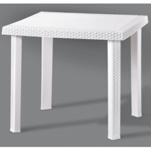 Dimaplast2000 12040088 Tavolo da Giardino Quadrato 80x80x72 cm Bianco - FIGARO