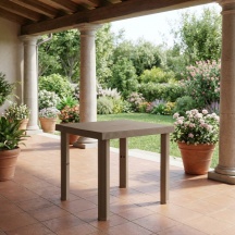 Pas PAS083 Tavolo da Giardino Quadrato Resina 80x80x72 cm Tortora Figaro