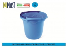 DUPLAST DUP7433 Secchio Vulcano Con Becco 13 Litri Celeste