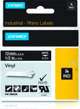 DYMO 1805435 Nastro 12mmx 5 5m Vinile Bianco su Nero