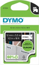 DYMO S0718060A Nastro per Etichettatrice D1 12mmx5.5m speciali S0718060