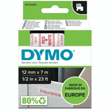 DYMO S0720550A Nastro D1 12mmx7m Rossobian S0720550