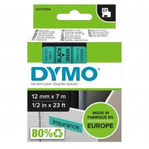 DYMO S0720590A Nastro D1 12mmx7m NeroVerde S0720590