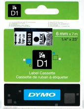 DYMO S0720770A Nastro D1 6mmx7m Nerotrasparentea S0720770