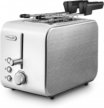 De Longhi CTX 2203.W Tostapane per Toast 2 Fette 550W 6 Livelli cottura