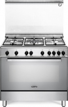De Longhi DGVX 96 SG Cucina a Gas 5 Fuochi Forno Gas Ventilato 115L 90x60cm Inox