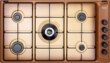 De Longhi FLT59DD Piano Cottura 5 Fuochi a Gas 86 cm Smaltato Terra di Francia