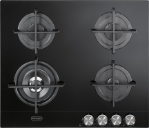 De Longhi 86NSL460N Piano Cottura 4 Fuochi a Gas Incasso 60 cm Nero