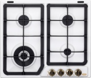 De Longhi BF46PRO Piano Cottura 4 Fuochi a Gas da Incasso Larghezza 58 cm Bianco