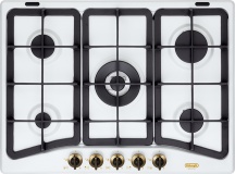 De Longhi BF57PRO Piano Cottura 5 Fuochi a Gas da Incasso Larghezza 68 cm Bianco