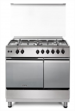 De Longhi DL965FGXB Cucina a Gas 5 Fuochi Forno Elettrico + Gas 90x60 cm Inox