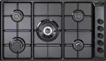 De Longhi FLN 59 DD Piano Cottura 5 Fuochi a Gas Larghezza 86 cm Smaltato Nero