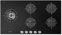 De Longhi NSL590DNCM Piano Cottura 5 Fuochi a Gas 90 cm vetroceramica nero