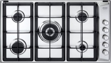 De Longhi PLI59GHD Piano Cottura 5 Fuochi a Gas 86 cm Piano in Acciaio Inox