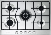 De Longhi SLF 575 LX Piano Cottura 5 Fuochi Incasso a Gas 75 cm Acciaio