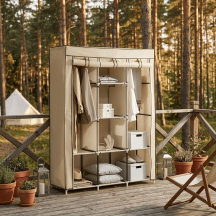 VivaGarden 00BG-850 Armadio Guardaroba in Tessuto non Tessuto (TNT) 125x43x162,5 cm Beige