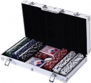 DecHome 014V01eA70 Valigetta Poker Professionale Set 300 Fiches e 2 Mazzi