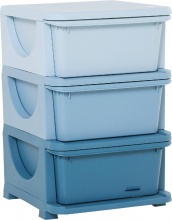 DecHome 023BUe311 Cassettiera Multiuso 3 Cassetti 37x37x56.5 cm Blu