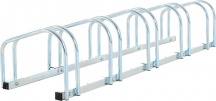 DecHome 025V01 Rastrelliera Portabiciclette 5 Biciclette 145�33�27 cm Argento