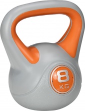 DecHome 03OG-A91 Kettlebell 8kg PU Sabbia Base Piatta Impugnatura 20x14x24 cm Arancione