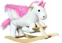 DecHome 076V01330 Cavallo a Dondolo a Forma di Unicorno Bianco