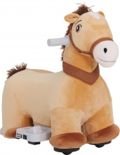 DecHome 0BNJ549 Cavallo Cavalcabile Elettrico 6V per Bambini 18-36 Mesi Marrone