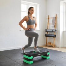 DecHome 0GNV569 Stepper Aerobico Regolabile Altezza 101520 cm con Riser Verde