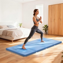 DecHome 0LBV576 Tappetino da Ginnastica Pieghevole Materassino Fitness 180x80x5 Azzurro