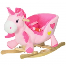 DecHome 0PKJ9F56 Cavallo a Dondolo Unicorno 32 Canzoni Et� 18-36 Mesi Rosa