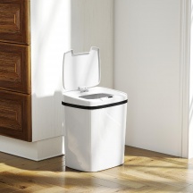 DecHome 0WTV407 Pattumiera con Sensore a Infrarossi 15L 2 Modalit� di Apertura Bianco