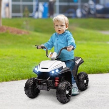 DecHome 0WTV447 Quad Elettrico Bambini 37-60 Mesi 12V con 2 Motori Fari LED MP3 Bianco
