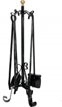 DecHome 108040 Set Attrezzi per Camino 68,0 x 18,0 x 18,0 cm Nero