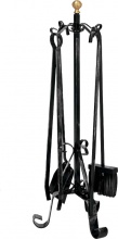 DecHome 1088 Set Attrezzi per Camino Dimensione 71,0 x 23,0 x 23,0 cm Nero