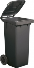 DecHome 11205 GRB Pattumiera Esterno Bidone Plastica 120 L 55x50x94h cm Grigio