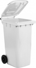 DecHome 12406 BIL Pattumiera Esterno Bidone Rifiuti Plastica 240 L 72x58x106h cm Bianco