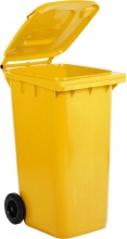 DecHome 12406 GIA Bidone Rifiuti Plastica 240 L 72x58x106h cm Giallo