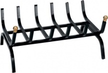 DecHome 12549 Brucialegna per Camino Ferro Battuto + Pomi Ottone cm 50