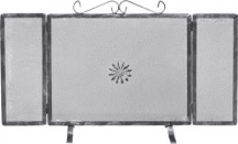 DecHome 12587 Parascintille 3 Ante per Camino Ferro Battuto cm 16+50+16x50