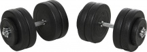 DecHome 127B1 Set Manubri Palestra 50kg Kit Pesi Bodybuilding 12 Dischi Gommati